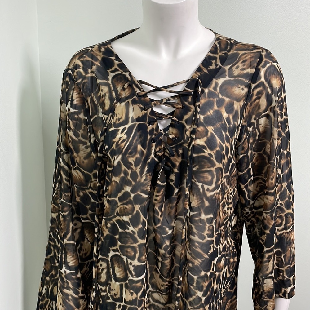 VICTORIA'S SECRET Sheer lace up Leopard Swim Coverup size small - Picture 6 of 6